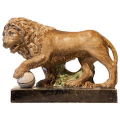 Regency Staffordshire Pottery Pearlware Model of a Lion, England circa 1800