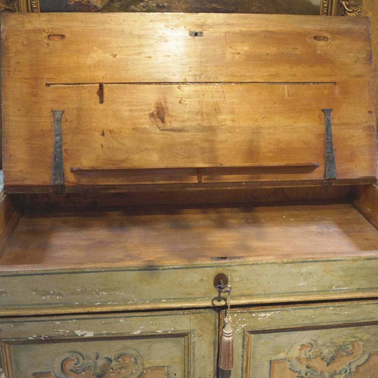 Hand-Painted 18th Century Italian Painted Credenza with Original Paint