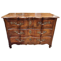 18th Century Louis XVI Walnut Serpentine Commode