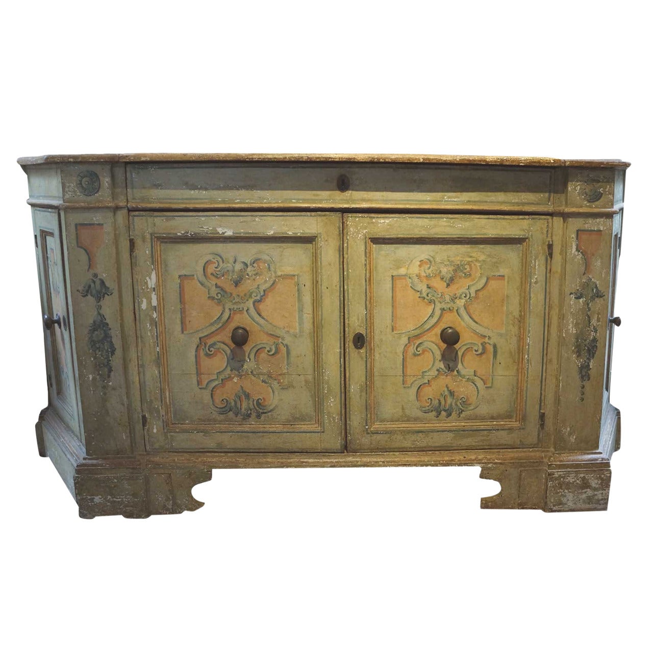 18th Century Italian Painted Credenza with Original Paint