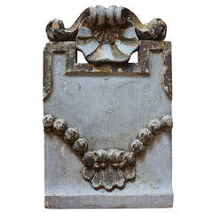 18th Century French Architectural Wooden Plaque