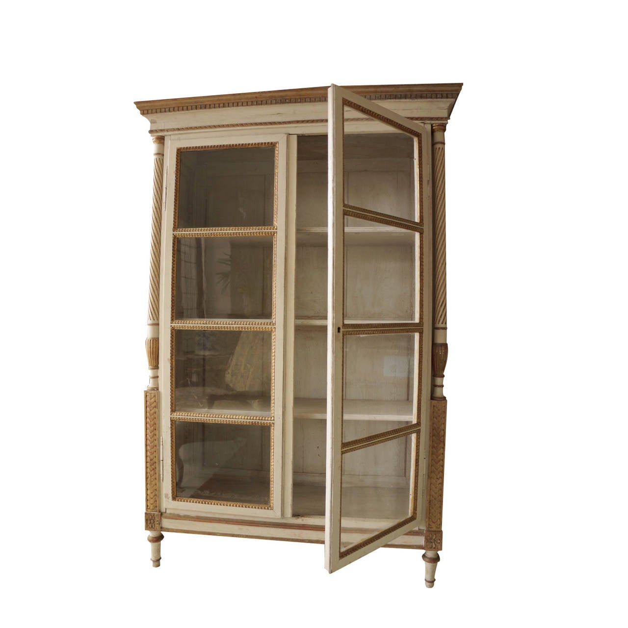 Mid-19th Century French Painted and Gilded Bibliotheque