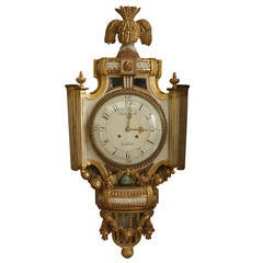 Antique Swedish 18th Century Gustavian Wall Clock