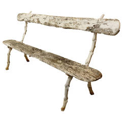 20th Century French Faux Bois Wood Garden Bench