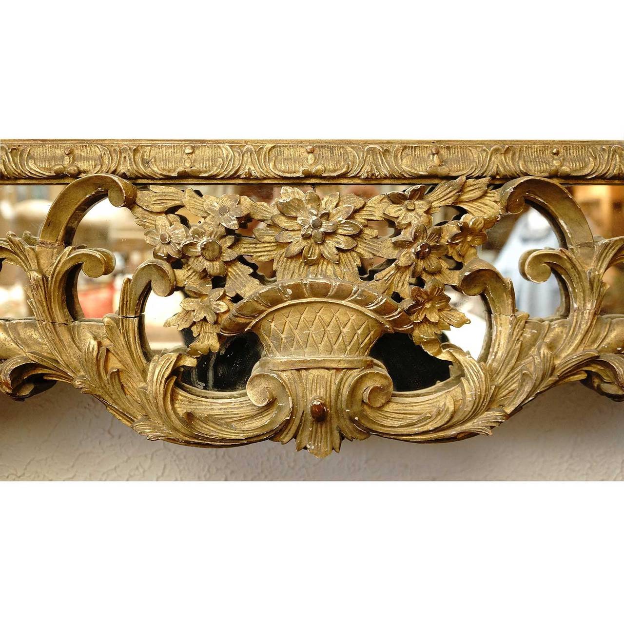 18th Century and Earlier 17th Century French, Louis XIV Gold Gilt Mirror For Sale