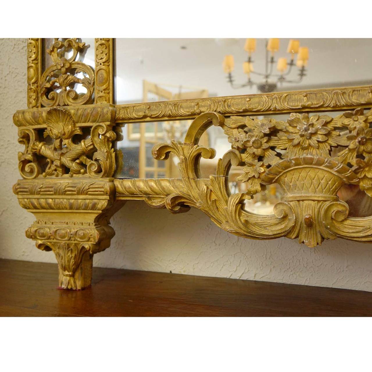 17th Century French, Louis XIV Gold Gilt Mirror For Sale 1