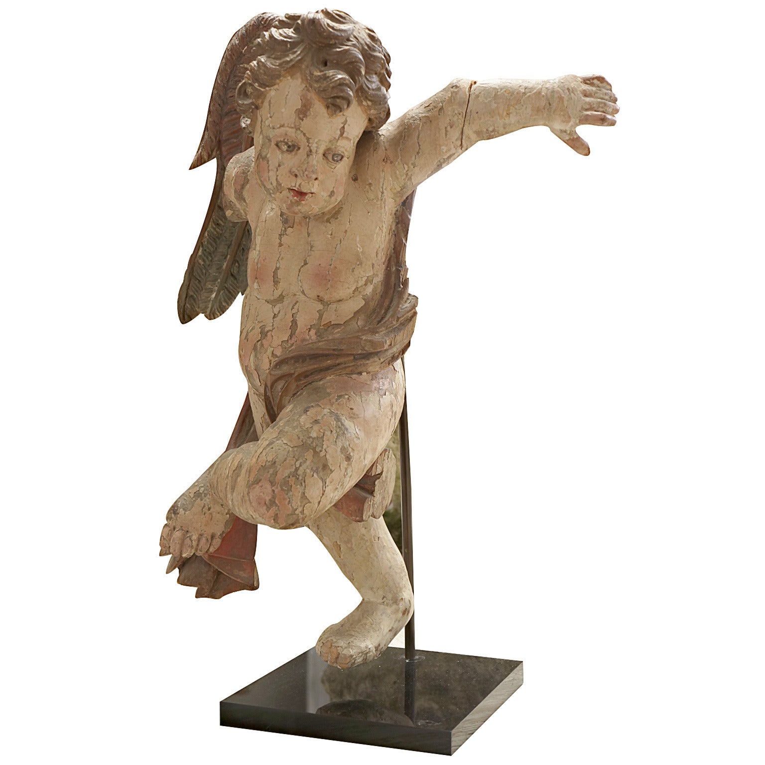 17th Century Italian Wooden Angel For Sale
