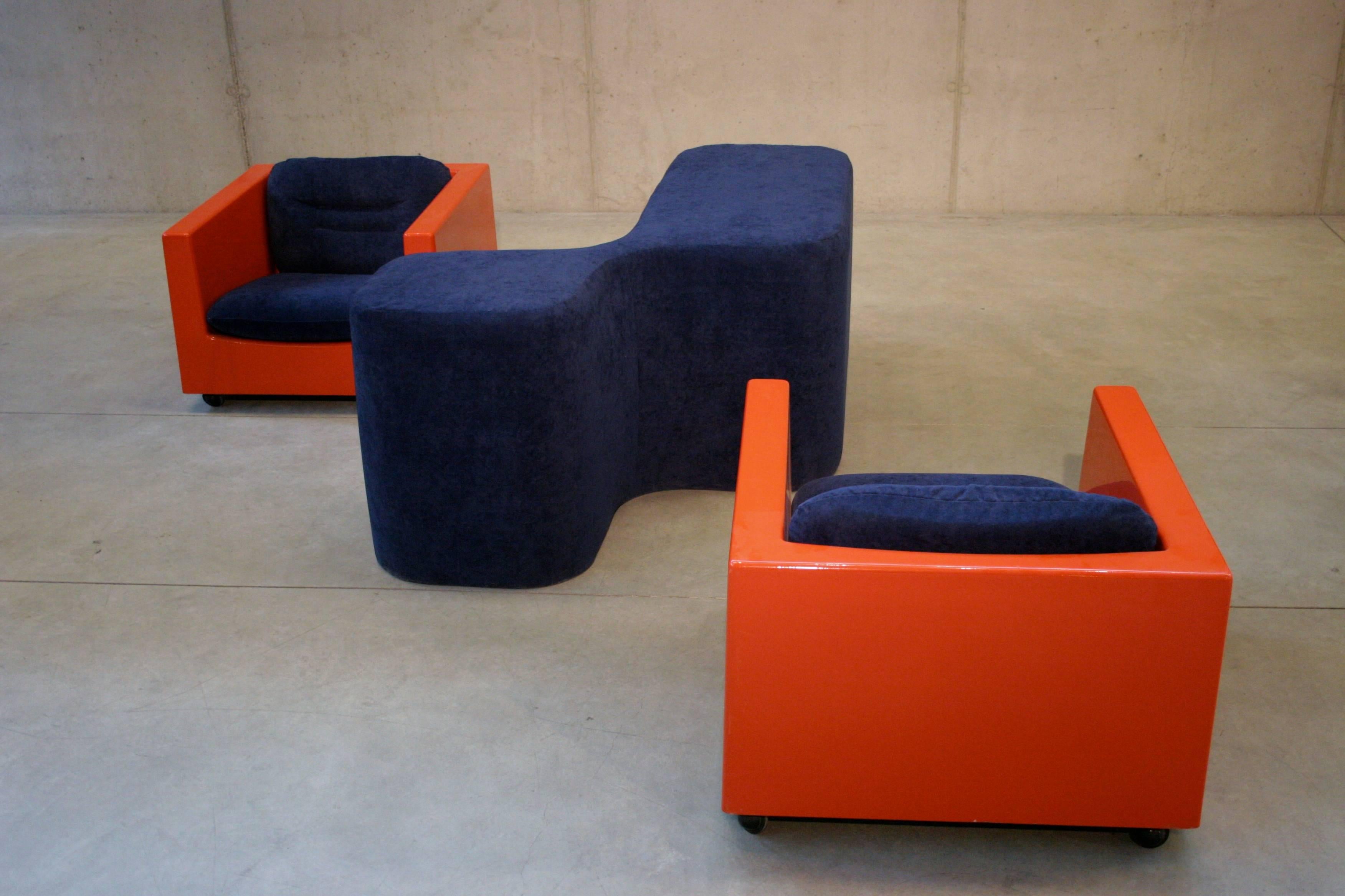 French Two Lounge Chairs by Roger Tallon, circa 1970s