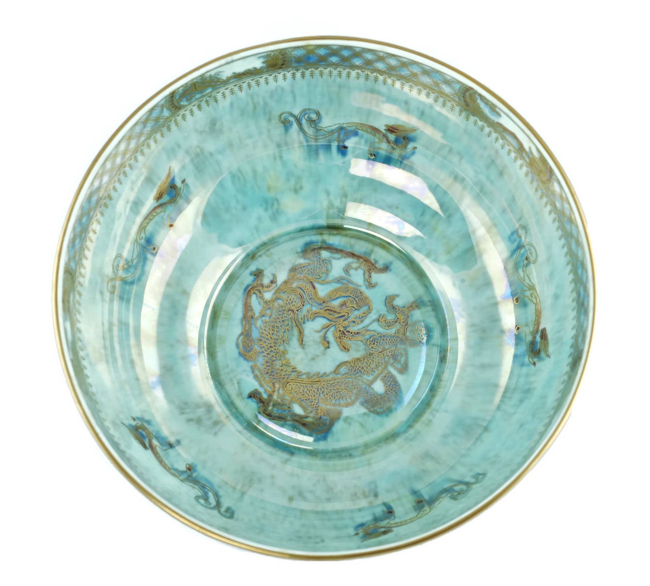 Art Nouveau Wedgwood Fairyland Lustre 'Celestial Dragons' Centerpiece Bowl