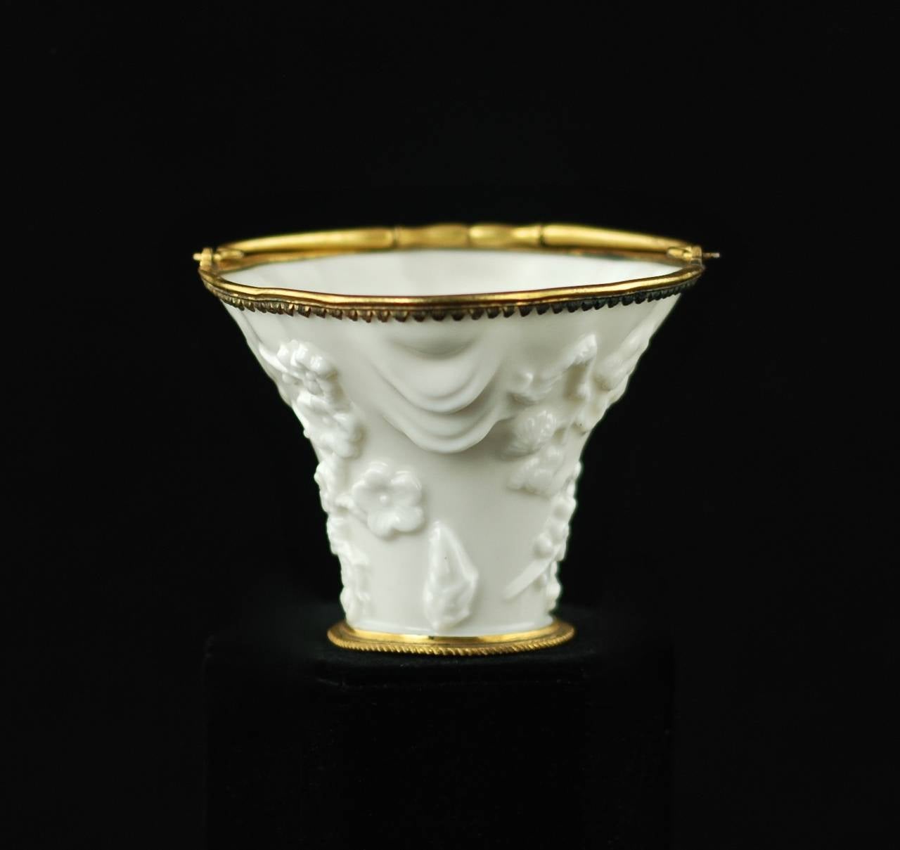 Kangxi Period Blanc de Chine Porcelain Libation Cup with Ormolu Mounts 4
