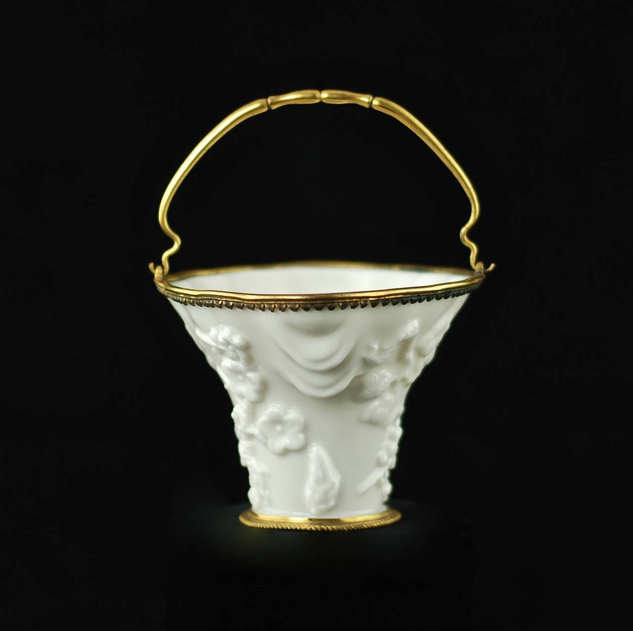 Kangxi Period Blanc de Chine Porcelain Libation Cup with Ormolu Mounts