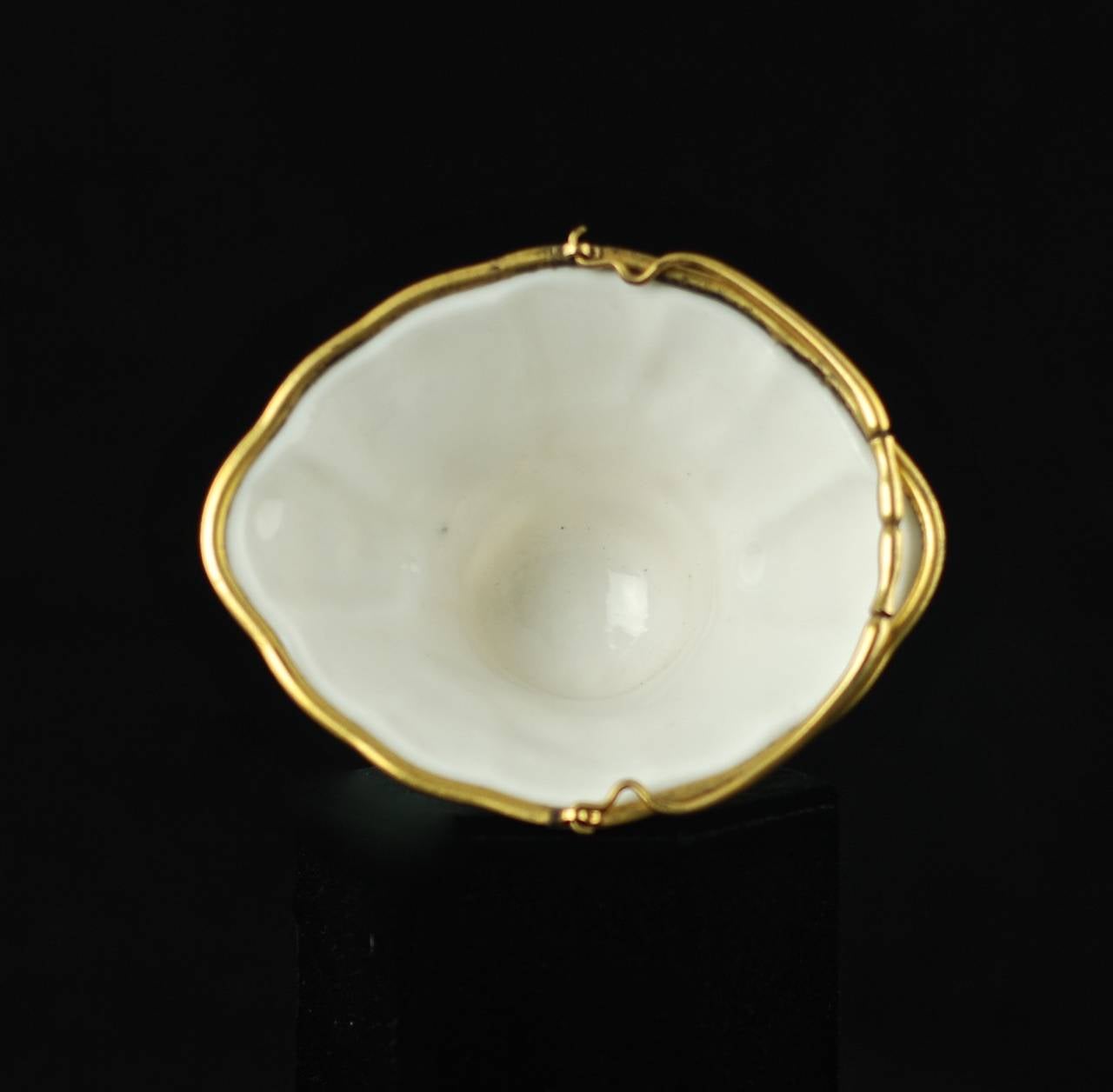 Kangxi Period Blanc de Chine Porcelain Libation Cup with Ormolu Mounts 1