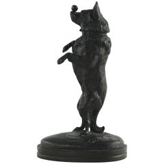 Joseph Victor Chemin Sculpture en bronze française du 19ème siècle:: "Chien au Sucre"