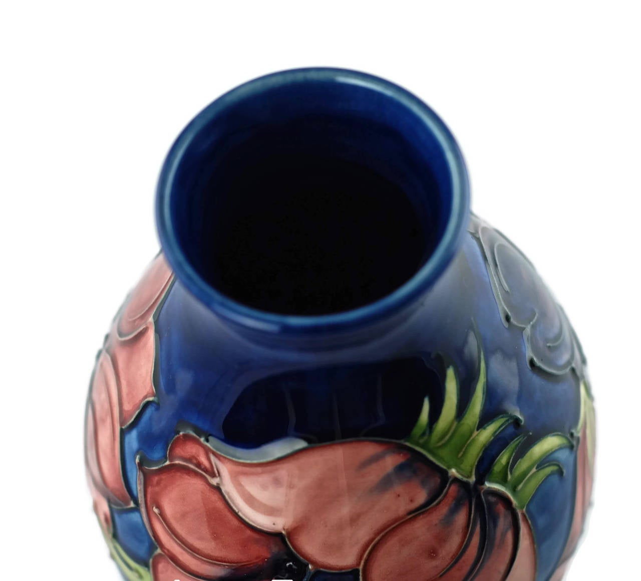 Glazed Walter Moorcroft Art Pottery 'Anemone' Vase