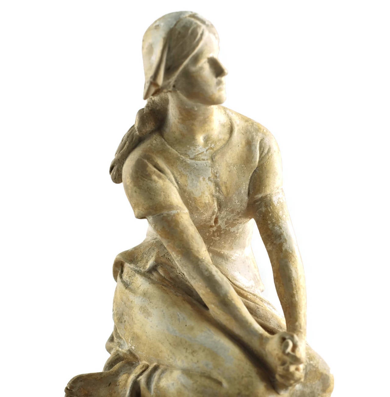 This cast plaster figure was made by the well regarded firm P.P. Caproni & Brother of Boston, Massachusetts soon after the turn of the 20th century. Pietro Paulo Caproni and his brother Emilio specialized in producing cast renderings of classical,