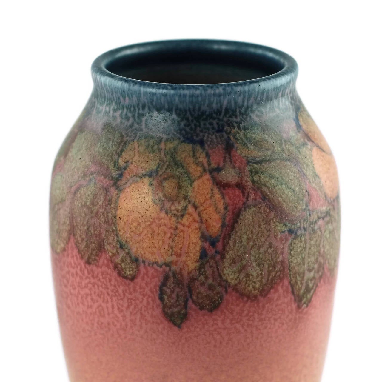 Arts and Crafts Rookwood Pottery Nasturtium Vellum Vase, Signed Sallie Coyne
