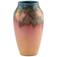 Rookwood Pottery Nasturtium Vellum Vase, Signed Sallie Coyne