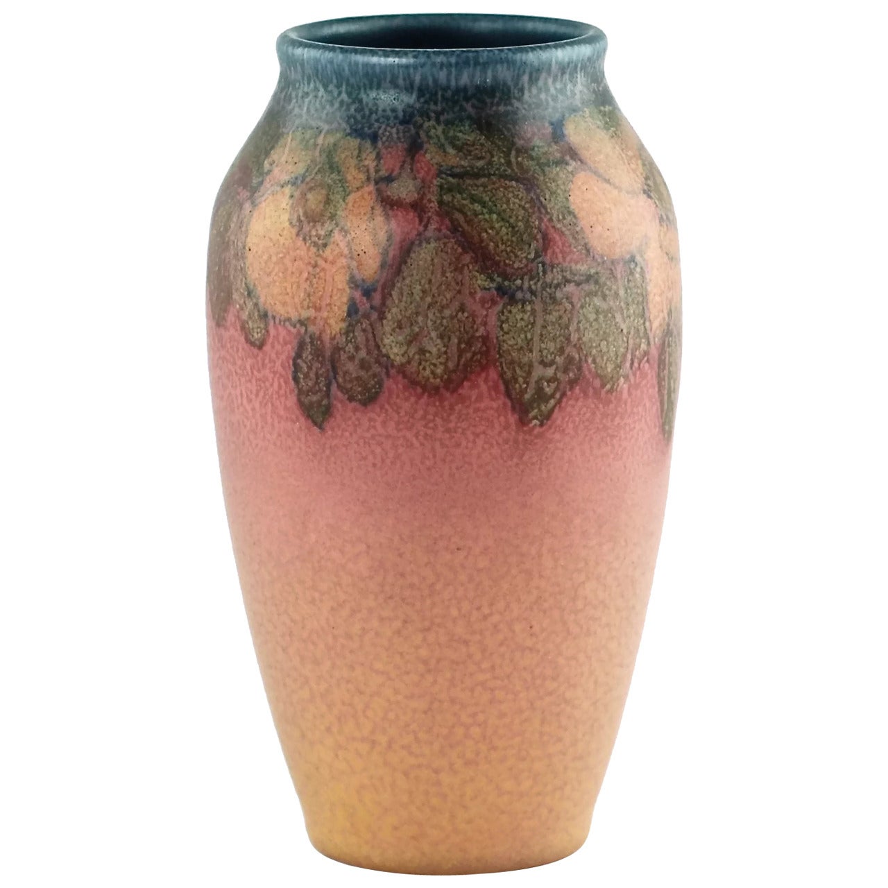 Rookwood Pottery Nasturtium Vellum Vase, Signed Sallie Coyne