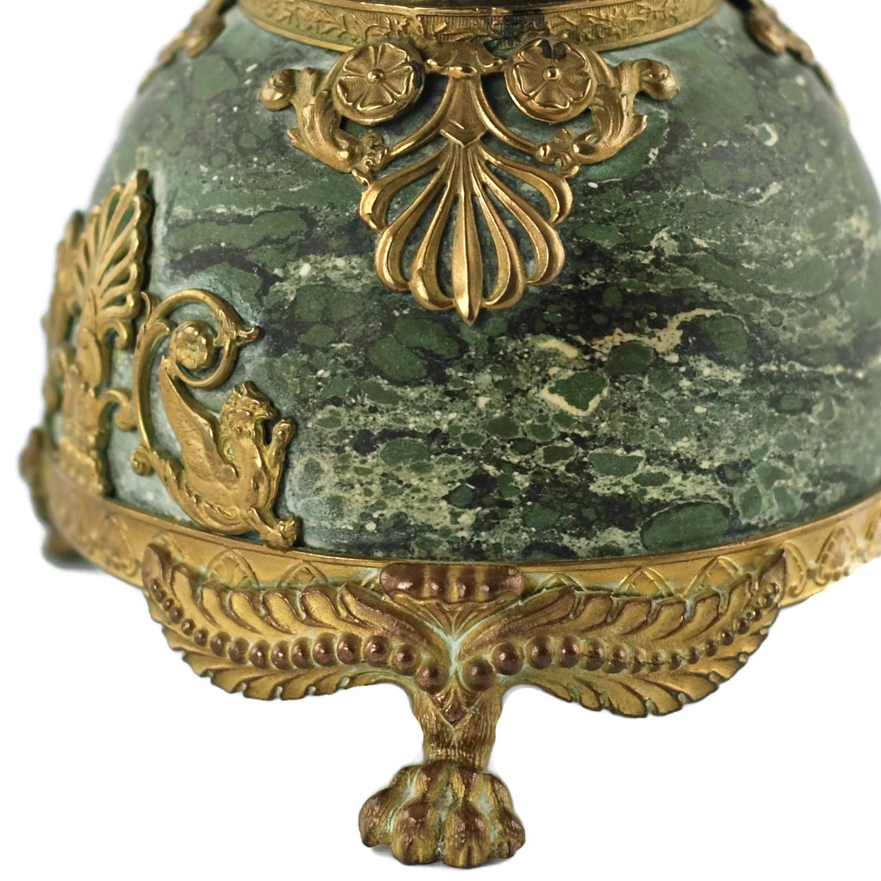 19th Century French Marble Inkwell with Bronze Doré Mounts 1