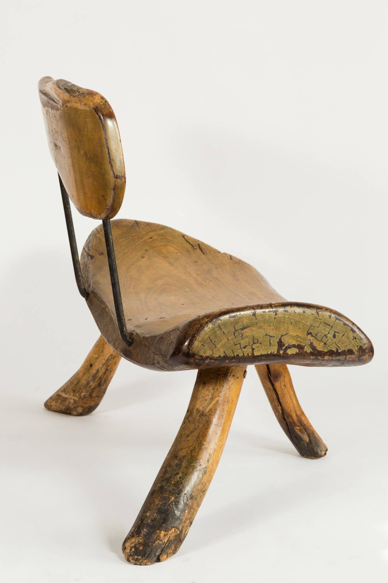 Mid-20th Century Handmade wood and iron chairs