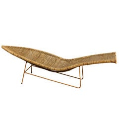Vintage Wicker "Fish" Chaise