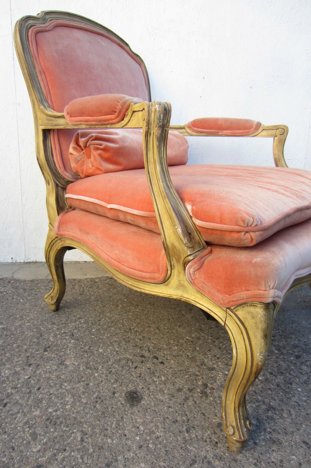 American Phyllis Morris Designed Louis XV Bergere Chairs in Pink Velvet