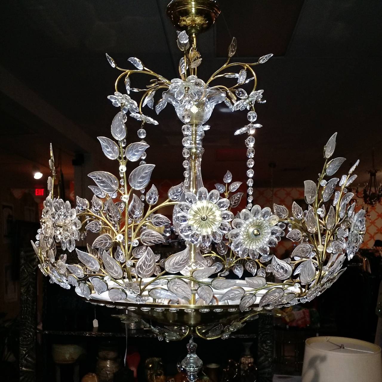 1950s Maison Bagues France Crystal Chandelier In Excellent Condition In Las Vegas, NV