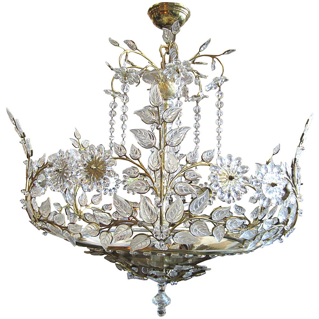 1950s Maison Bagues France Crystal Chandelier