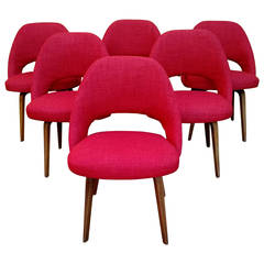 Six Mid-Century Modern Executive Dining Chairs by Saarinen for Knoll Six Mid-Century Modern Executive Dining Chairs by Saarinen for Knoll