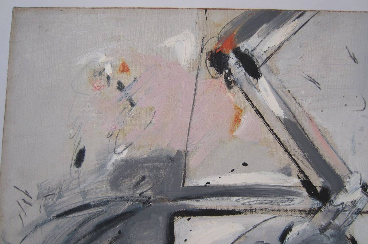 Italian Fabrizio Plessi (1940- ) Abstract Oil Painting from Orler Gallery Italy For Sale
