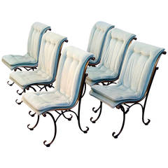 Set of Six Hollywood Regency Sculptural Scoop Dining Chairs by Lee Woodard 3