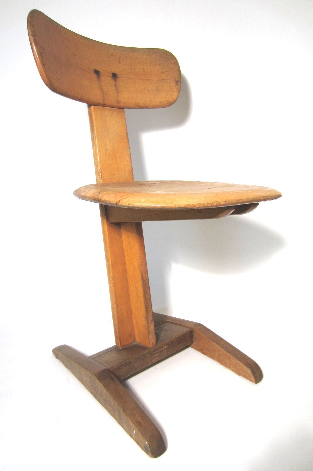 Mid-20th Century Rare Avant Garde 1930s Bauhaus Germany School Desk Chair, Signed