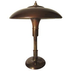 Bert Dickerson, Machine Age Guardsman Brass Desk Lamp by Faries Manufactured