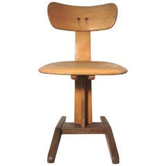 Vintage Rare Avant Garde 1930s Bauhaus Germany School Desk Chair, Signed