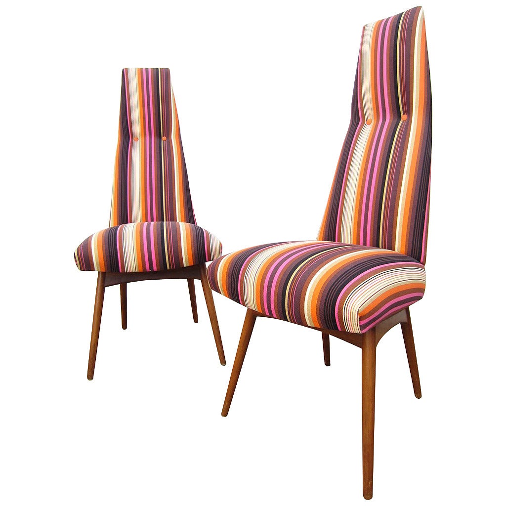 MidCentury Modern Adrian Pearsall Tall Back Dining Chairs, Pair at 1stDibs
