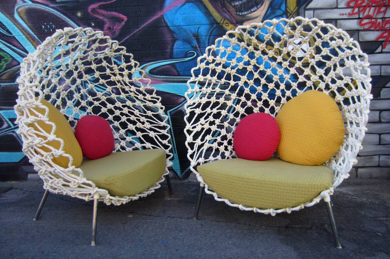 Contemporary Designer Kenneth Cobonpue Dragnet Chair Lounge Chairs in White