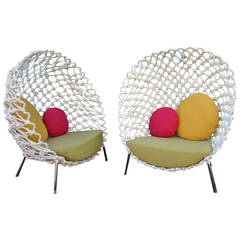 Designer Kenneth Cobonpue Dragnet Chair Lounge Chairs in White