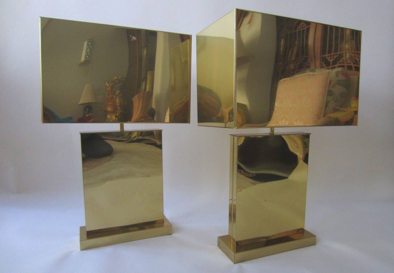 Pair of Mid-Century Modern 1976, Signed Curtis Jere Brass Sculptural Lamps 4