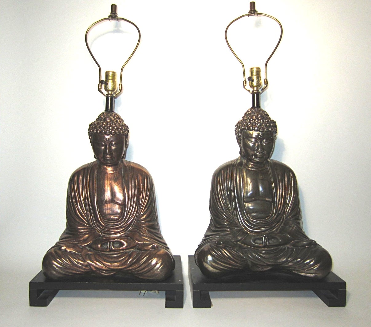 Chinoiserie Polychromatic Buddha Table Lamp, Pair 1