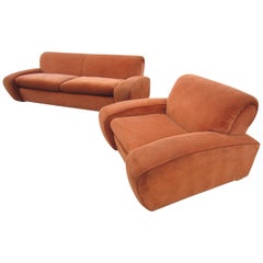 Art Deco Paul Frankl "Speed" Lounge Chair and Sofa Set, circa 1939