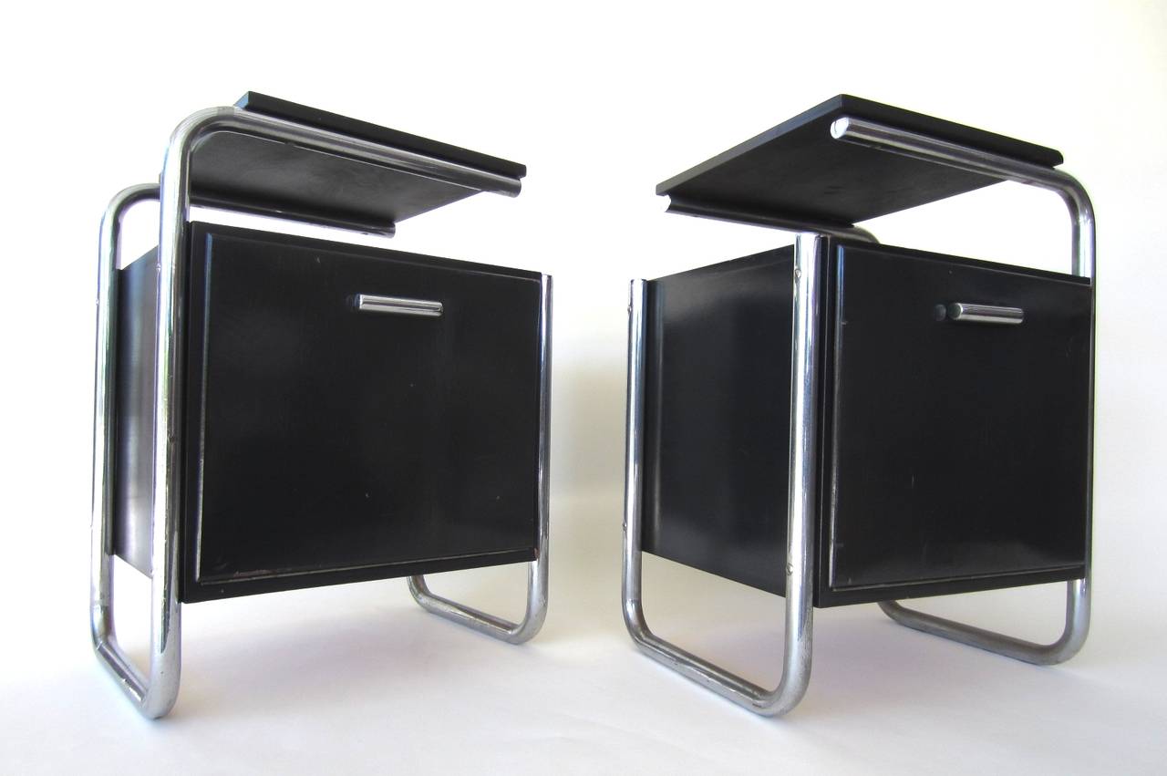 Pair, Bauhaus Side Tables, circa 1930, Germany 4