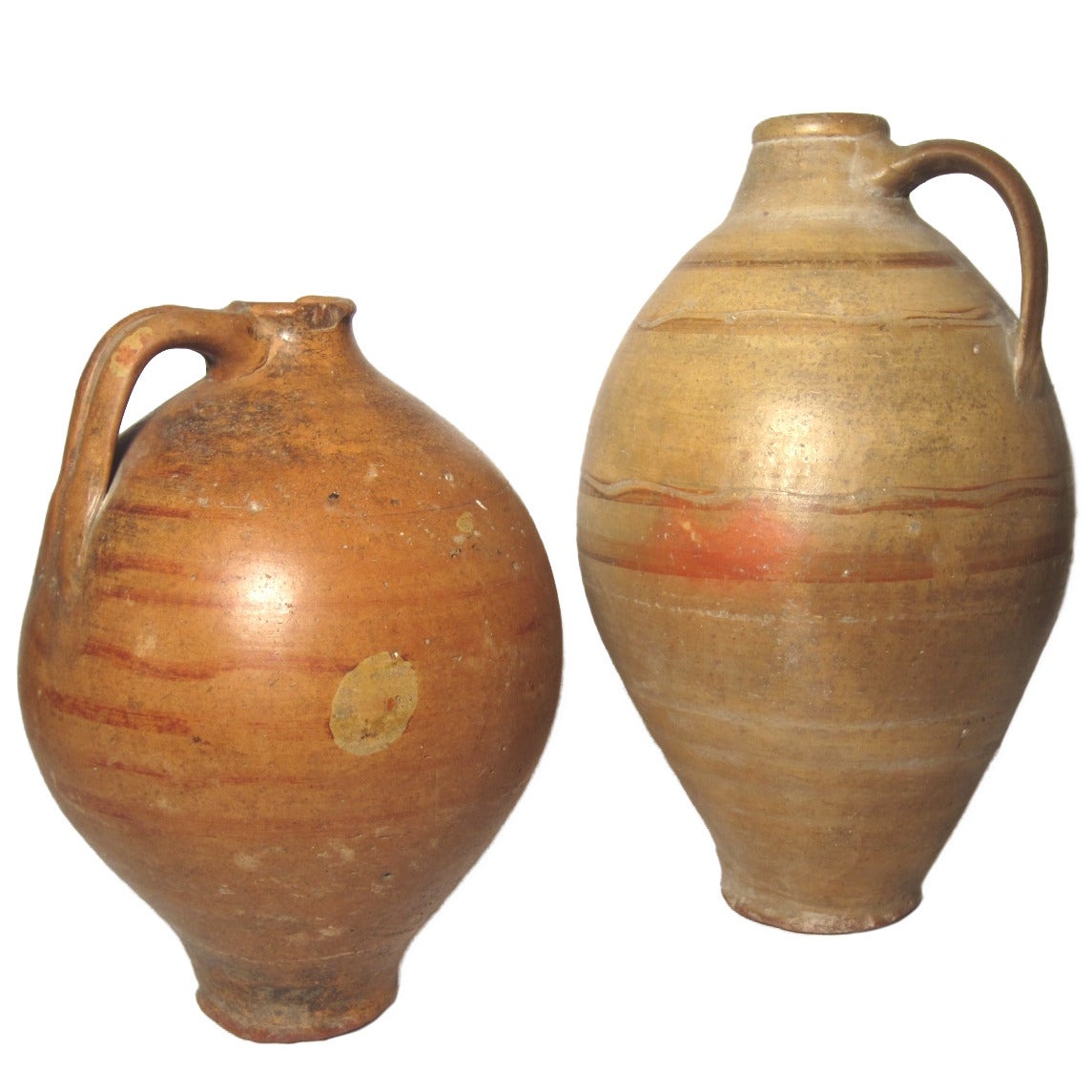 Ancient Roman Polished Terracotta Clay Oil Jars Art Pottery