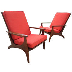 Pair of Mid-Century Modern Sculptural Lounge Chairs 8