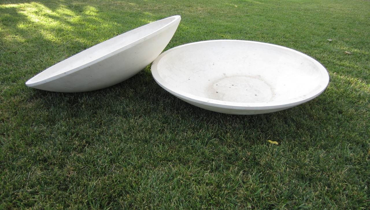 American Mid-Century Modern Huge Architectural Pottery Saucer Planters