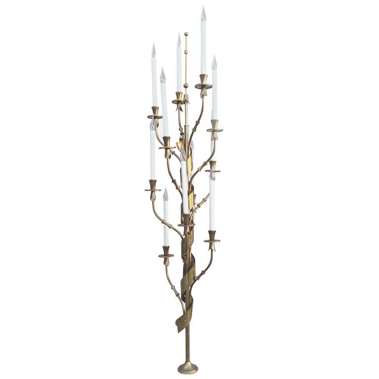 Hollywood Regency Stilnovo Italy Standing Candelabra Floor Lamp