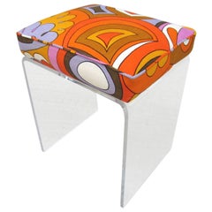 Mid-Century Modern Emilio Pucci Lucite Vanity Stool