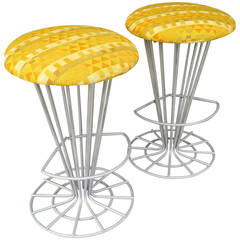 Pair of Frederick Weinberg Stools with Alexander Girard Cushions 6