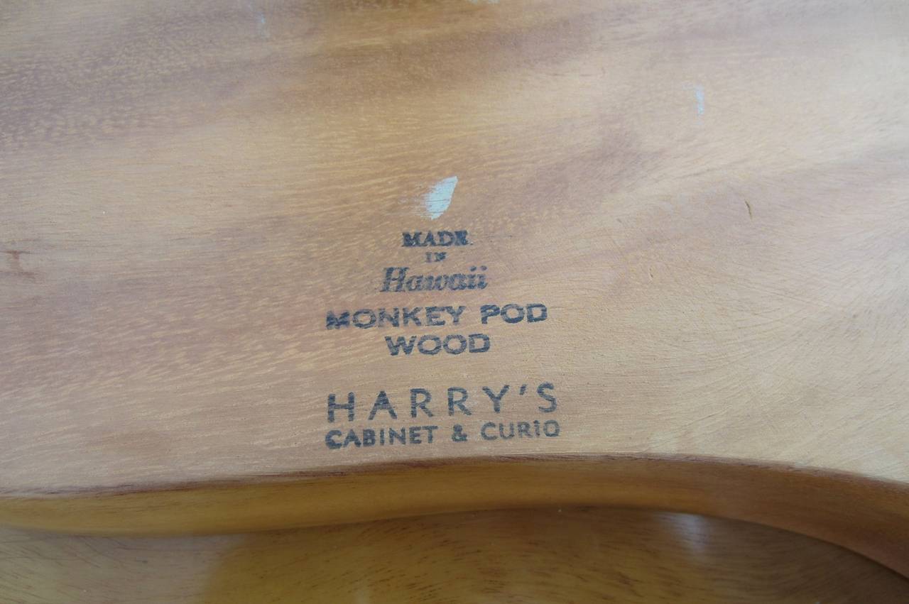 Mid-Century Modern Mid-Century Pair of Biomorphic Monkey Pod Hawaiian Side Tables