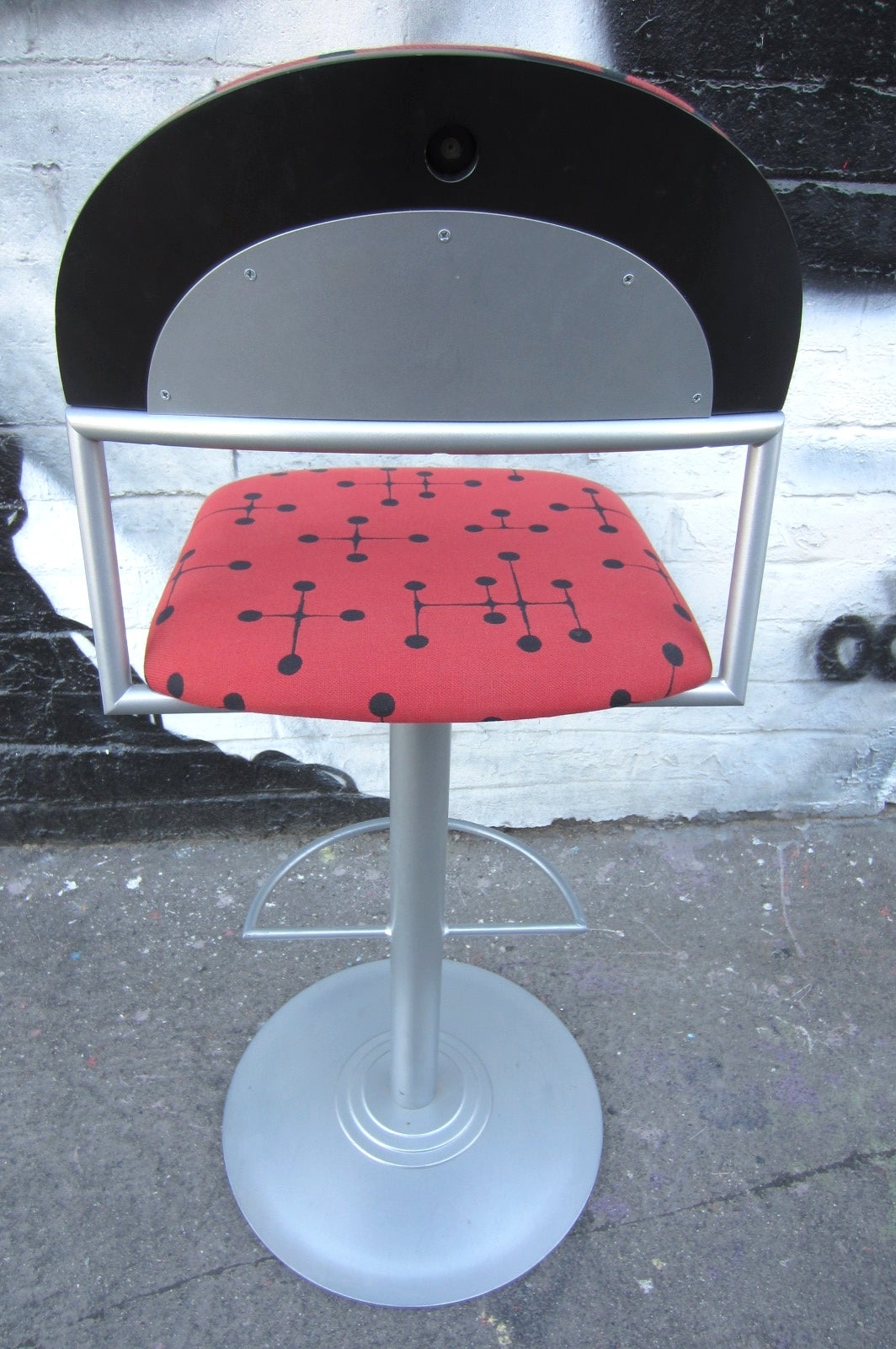 Unknown Five Memphis Era Bar Stools in Knoll Fabric by Charles Eames