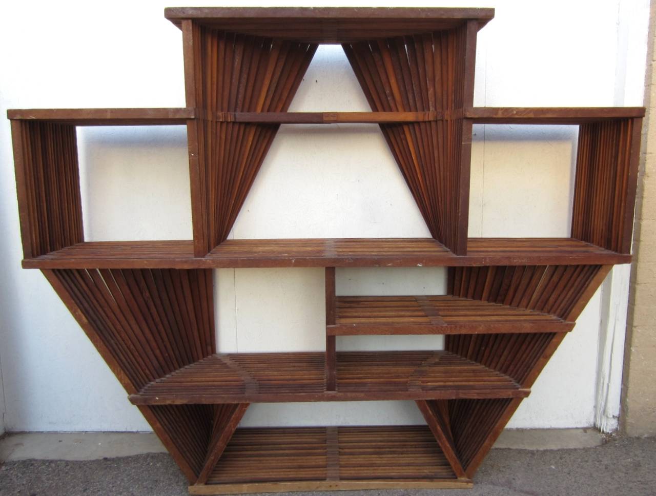 American Attributed Cliff May Architectural Industrial Postmodern Wall Unit